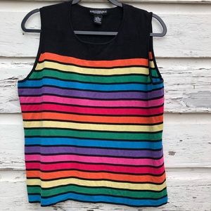Vintage 90s Rainbow Stripe knit tank
